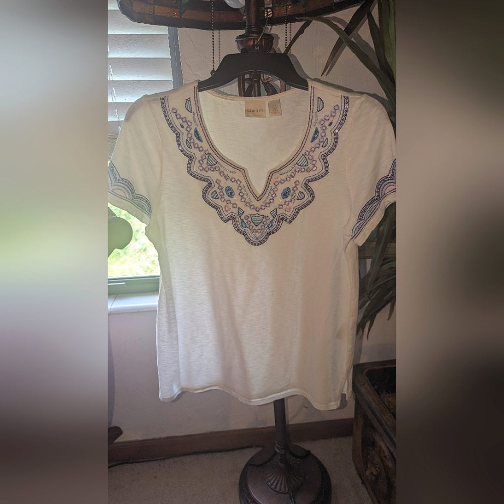 Chico's Embroidered Top